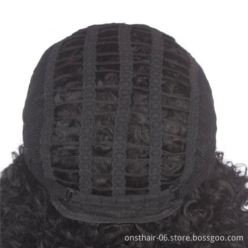 MYZYR's own brand 12-inch heat-resistant curly hair synthetic African wig, cheap high-quality synthetic wig supplier (black)